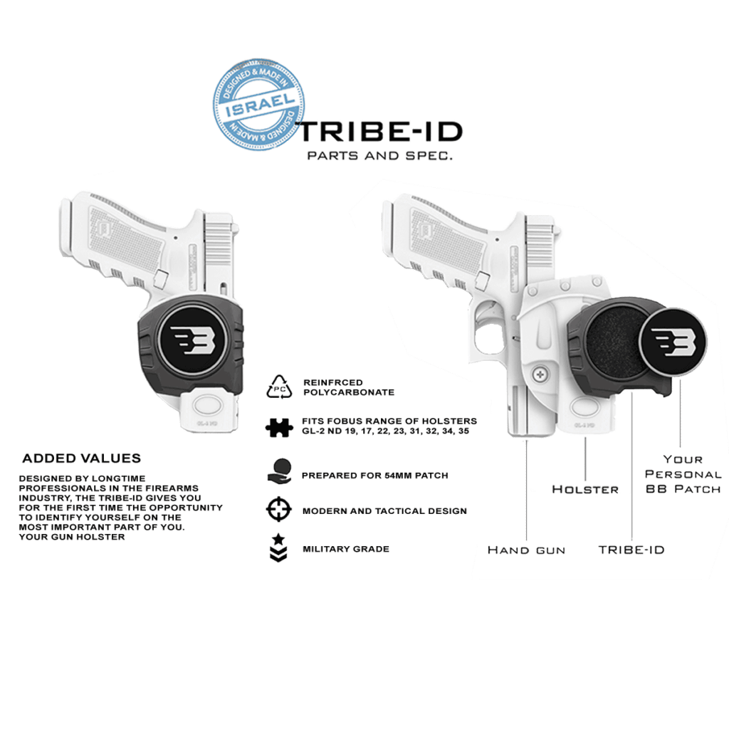 Black Bunker Tribe-ID Identification Adapter System For FOBUS GL 2 ND Holster
