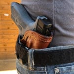 front-line-IWI-MASADA-holster-iwb-brown-leather-concealed-range-pants