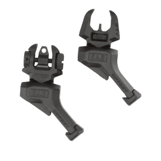 FAB-Defense-Rear-and-Front-Back-Up-Flip-Up-OFFSET-Sights-Black-