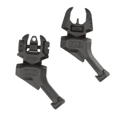 FAB-Defense-Rear-and-Front-Back-Up-Flip-Up-OFFSET-Sights-Black-